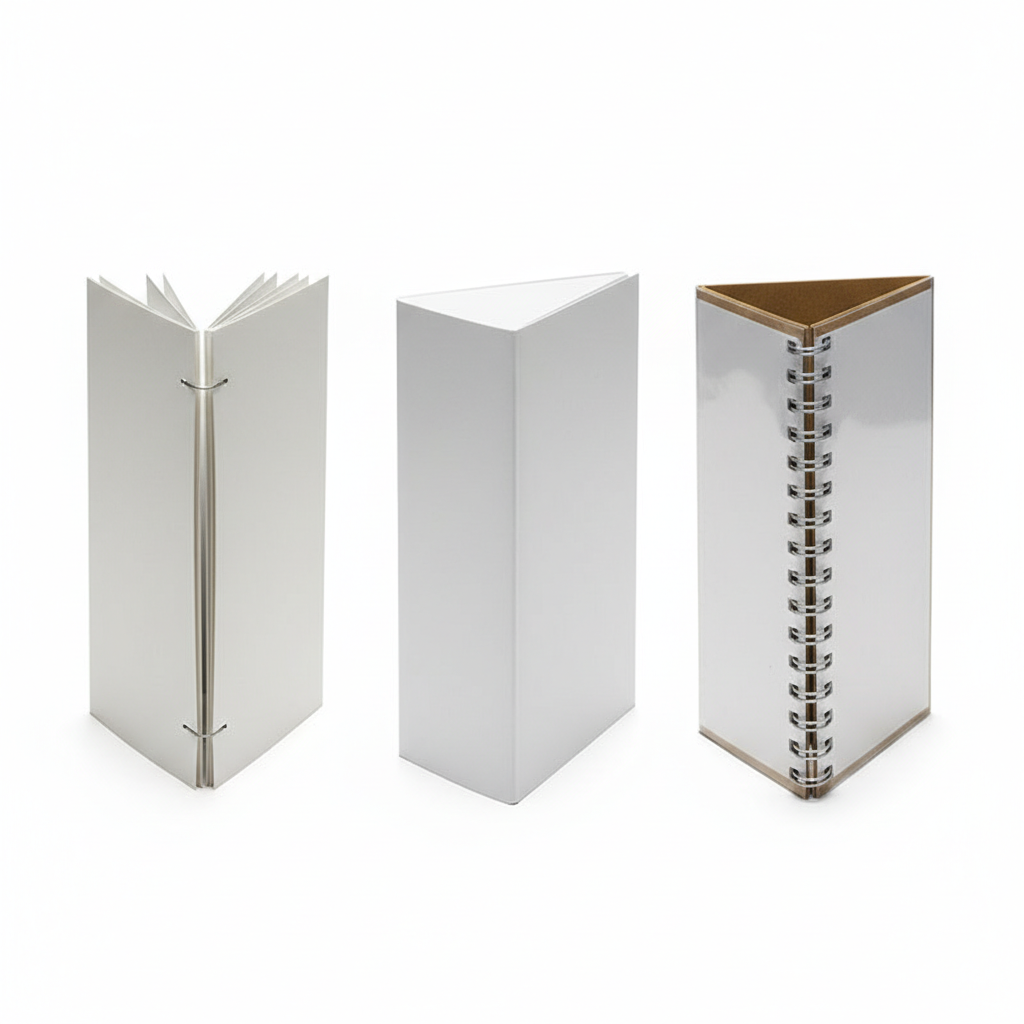 제본 방식 비교 — 중철, 무선, 스프링 제본