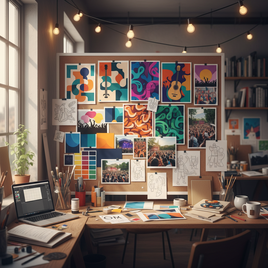 축제 포스터 디자인 작업 과정 — 무드보드와 컬러 팔레트