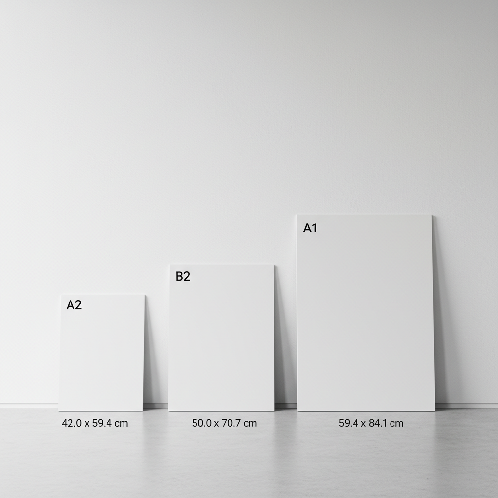 축제 포스터 사이즈 비교 — A2, B2, A1