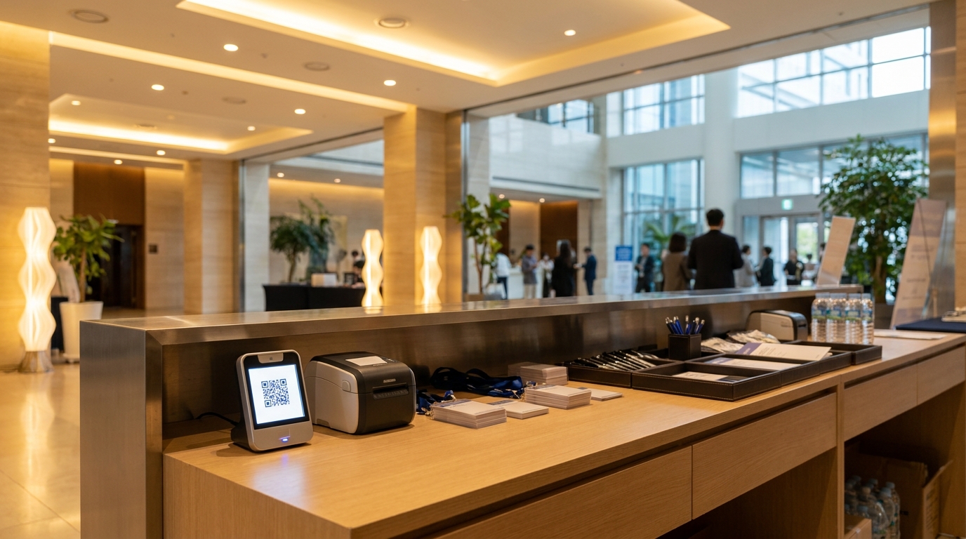 행사 등록 데스크 QR 체크인